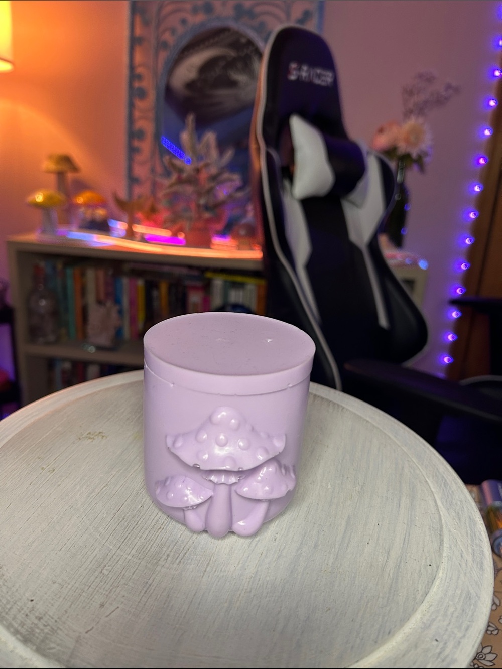 Lilac Mushroom Ceramic Jar